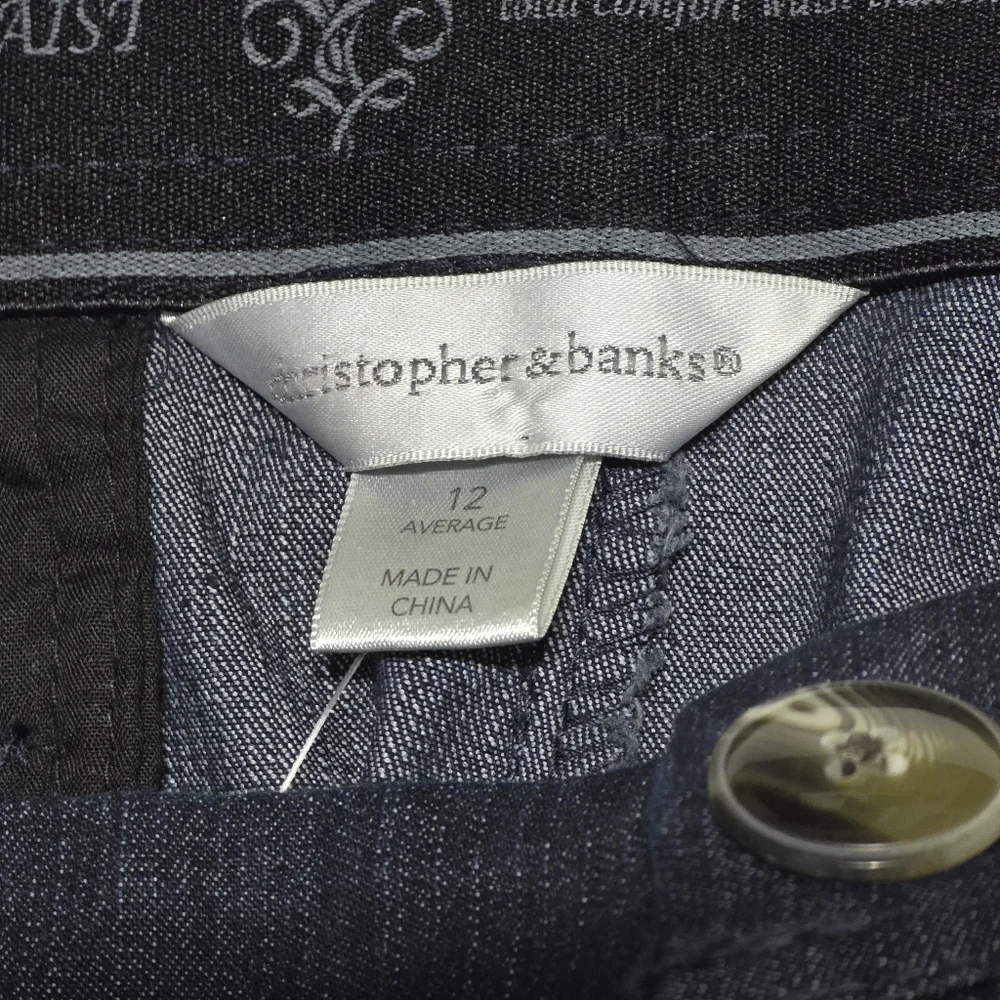 NWT Christopher & Banks Womens 12 Dark Blue Denim Pants Signature Comfort - Picture 3 of 12